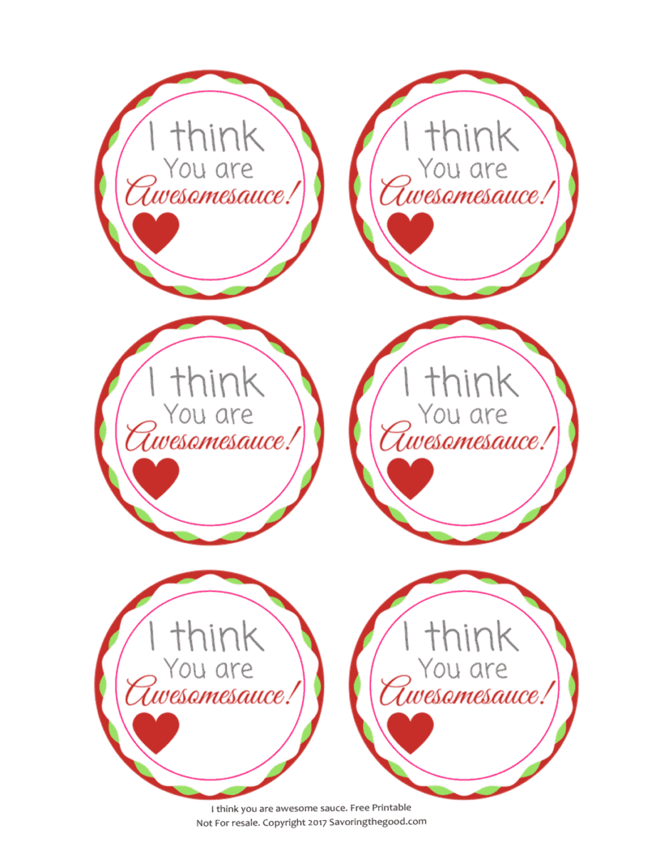 Free Printable Applesauce Pouch Valentines