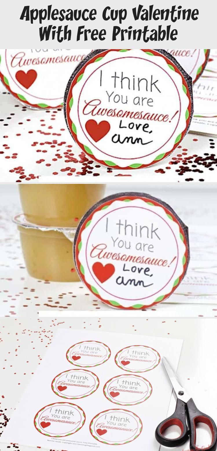 Free Printable Applesauce Valentine Printable