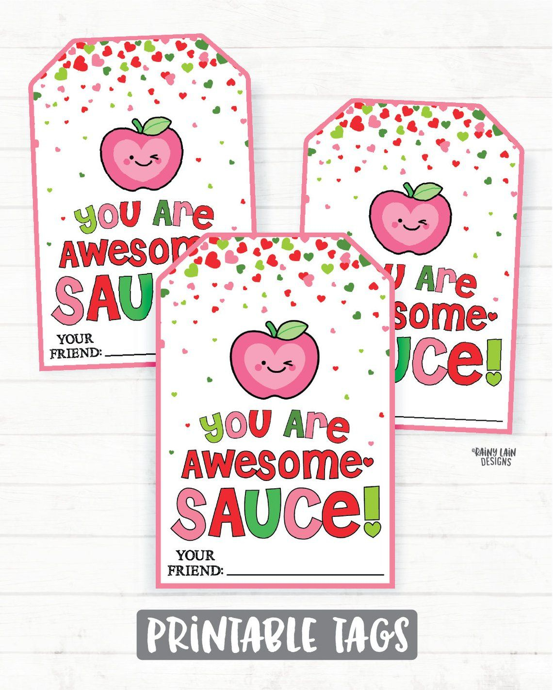 Free Printable Applesauce Valentine Printable