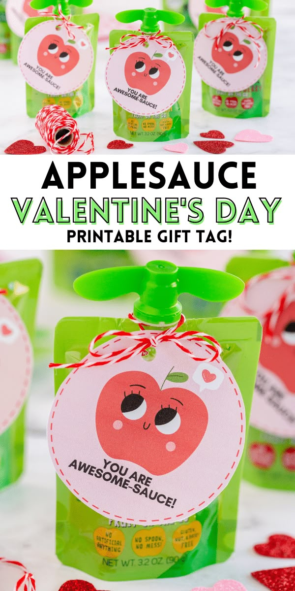 Free Printable Applesauce Pouch Valentines