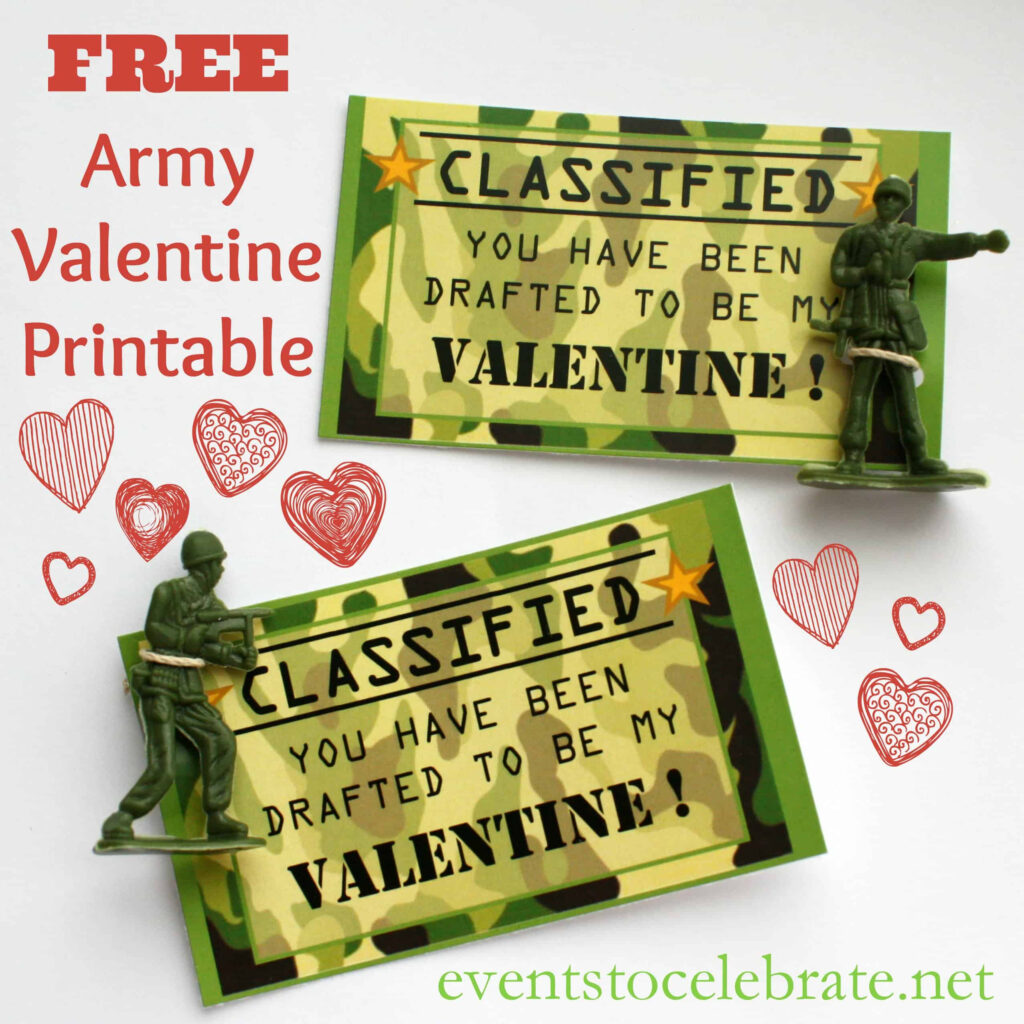 Army Free Printable Valentine's