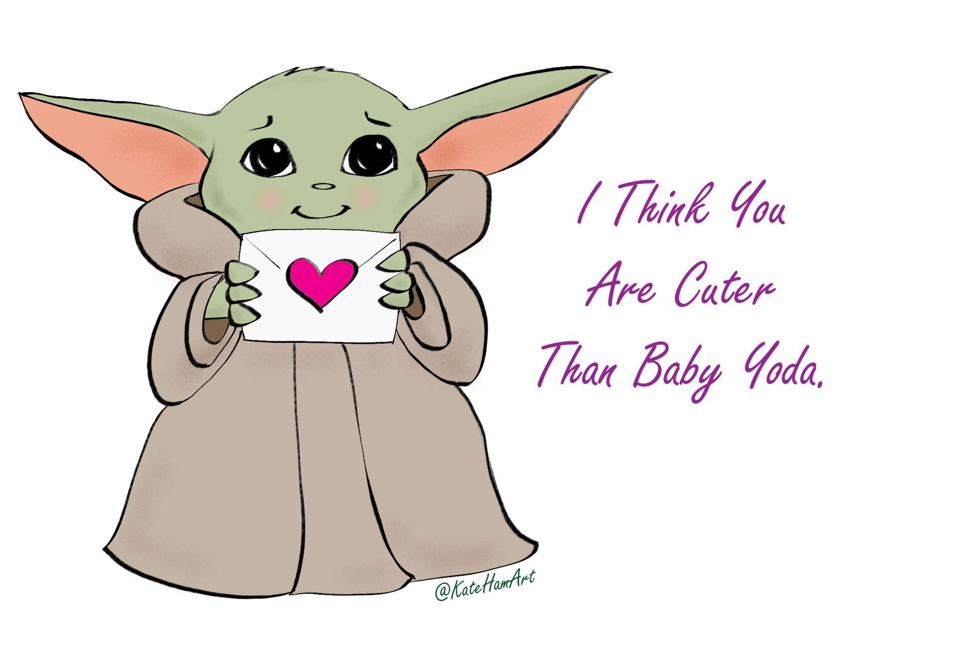 Baby Yoda Valentines Printable