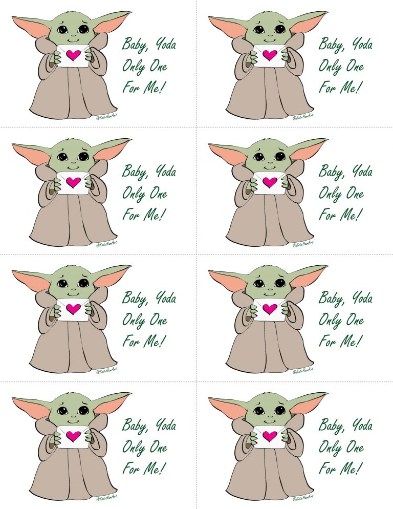 Baby Yoda Free Printable Valentines