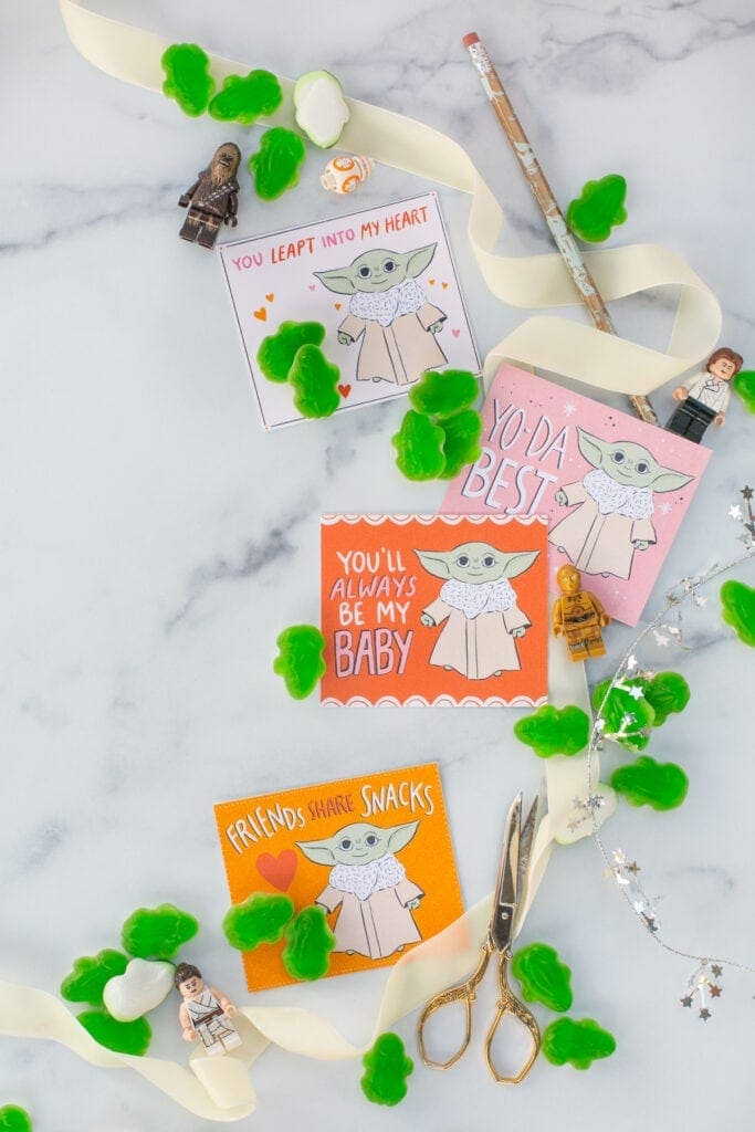Baby Yoda Valentines Printables