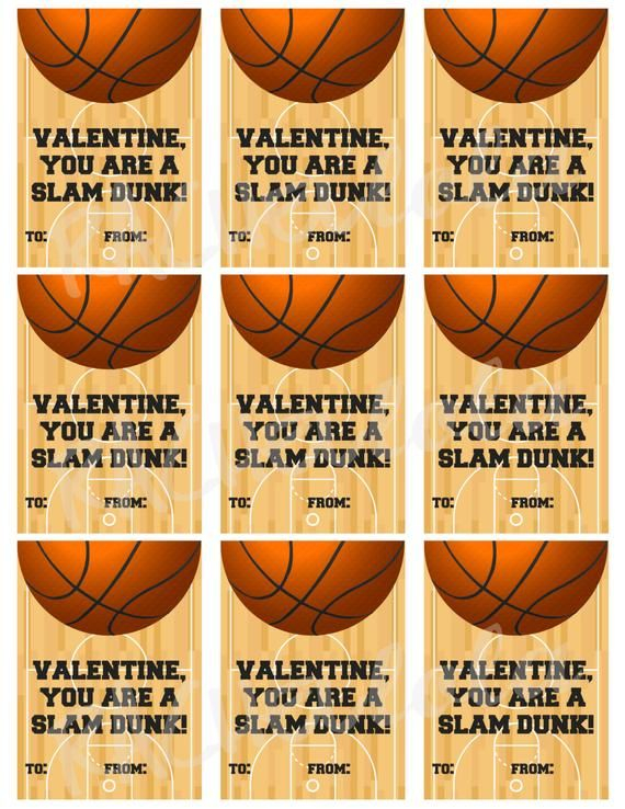 Basketball Valentine Cards Free Printable