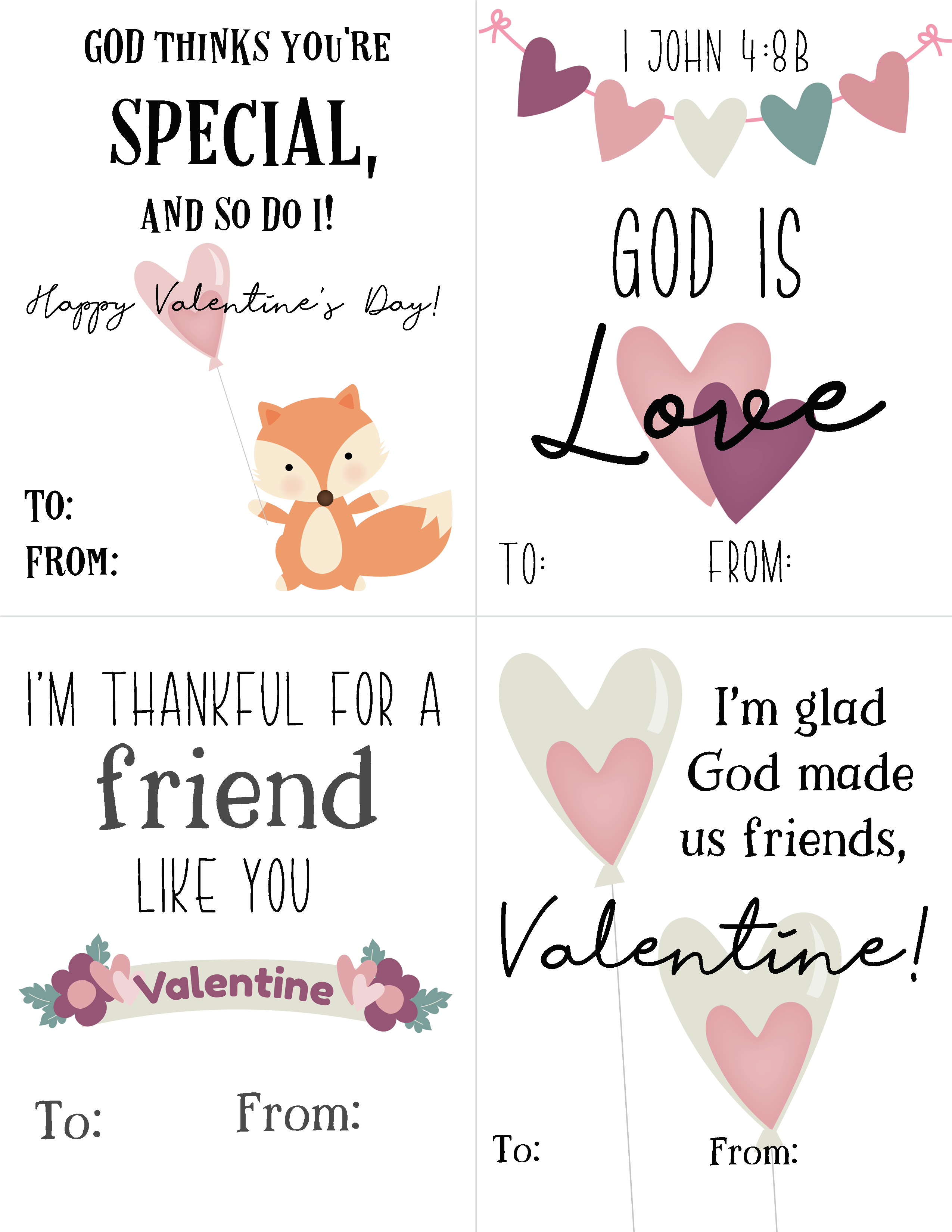 Free Printable Bible Verse Valentine Cards