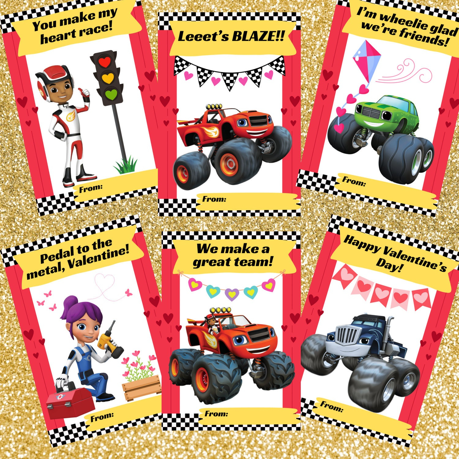 Blaze And The Monster Machines Valentines Printables