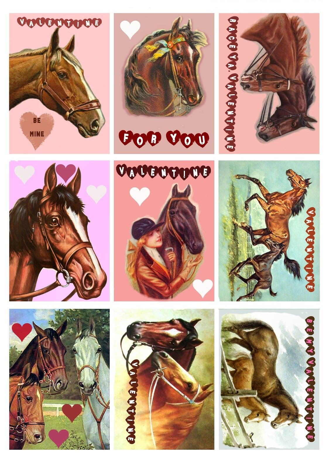 Free Printable Horse Valentine Cards