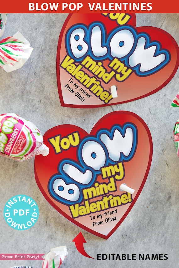 Blow Pop Valentines Printable