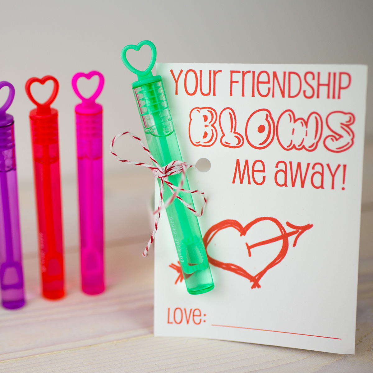 Bubbles Valentines Printable Black