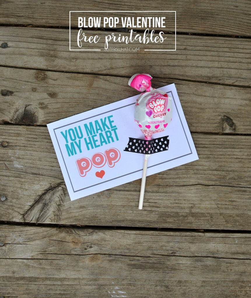 Blow Pop Valentines Printable