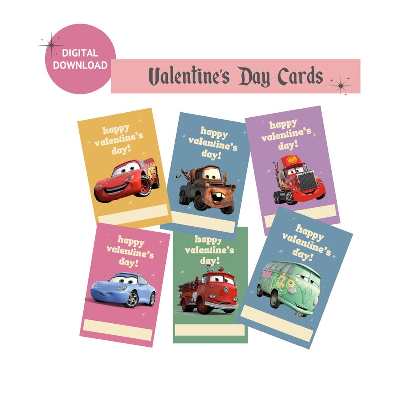 Cars 3 Printable Valentines Cards