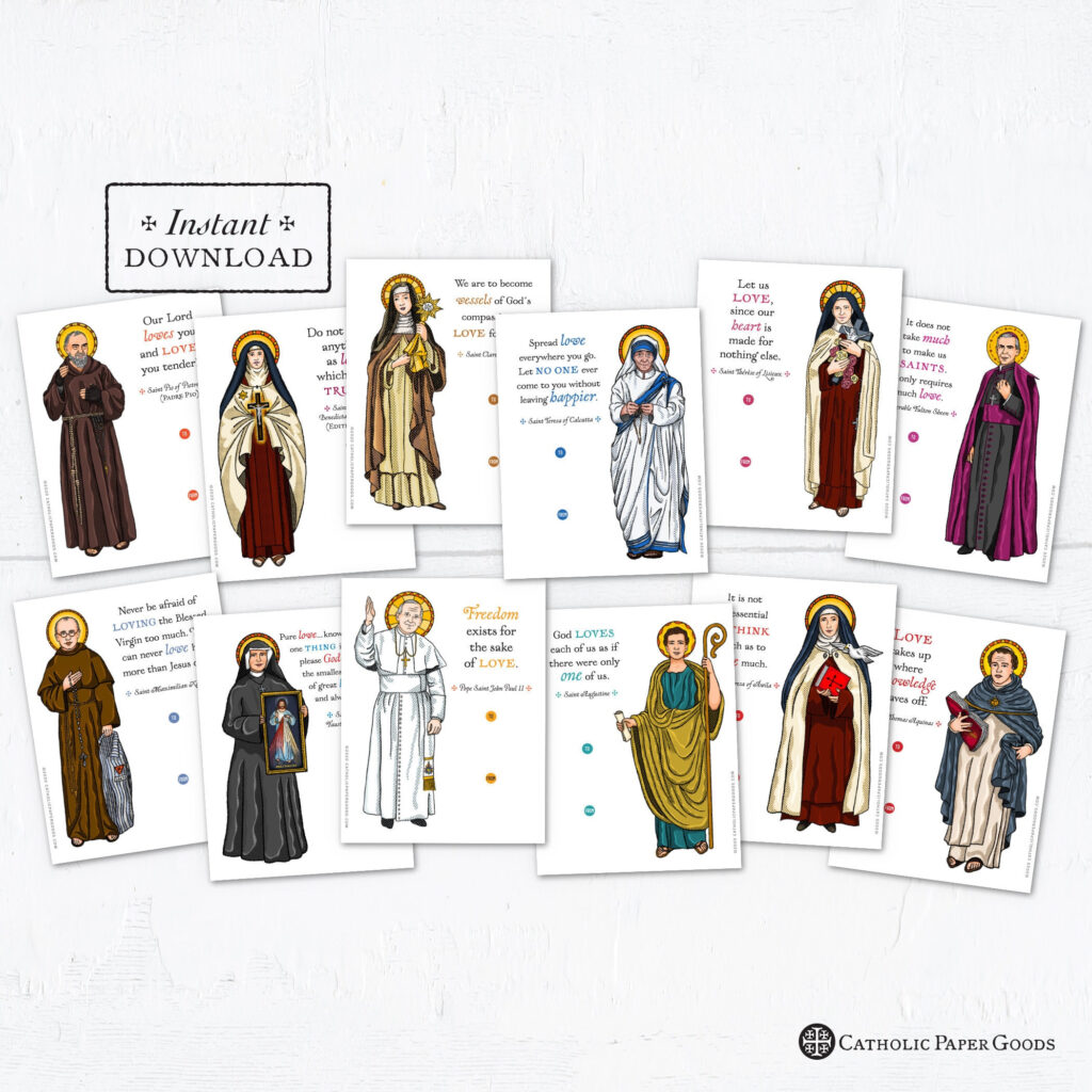 Catholic Saint Valentines Day Friend Cards Printable