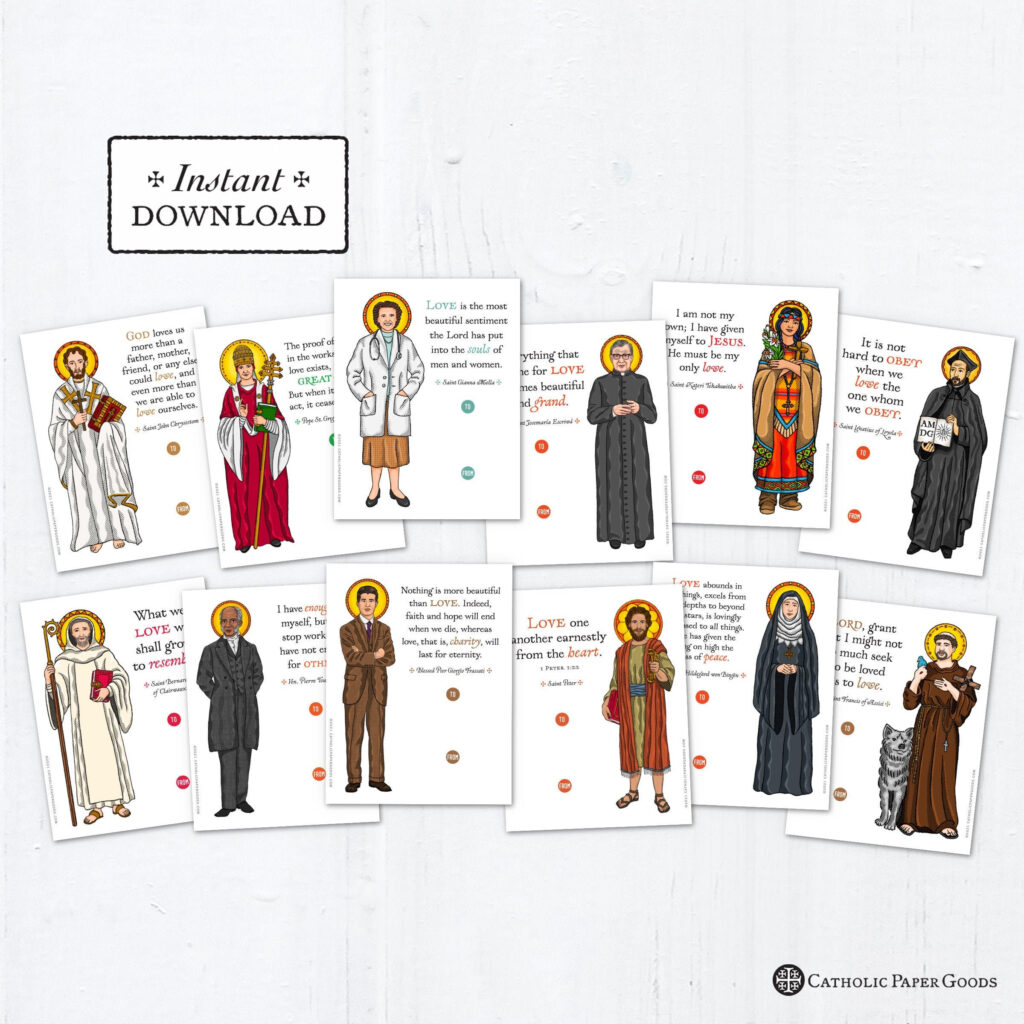 Catholic Saint Valentines Day Friend Cards Printable
