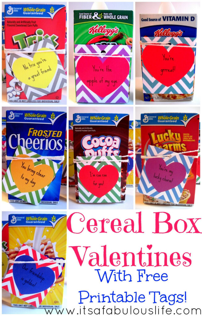 Cereal Valentines Free Printables