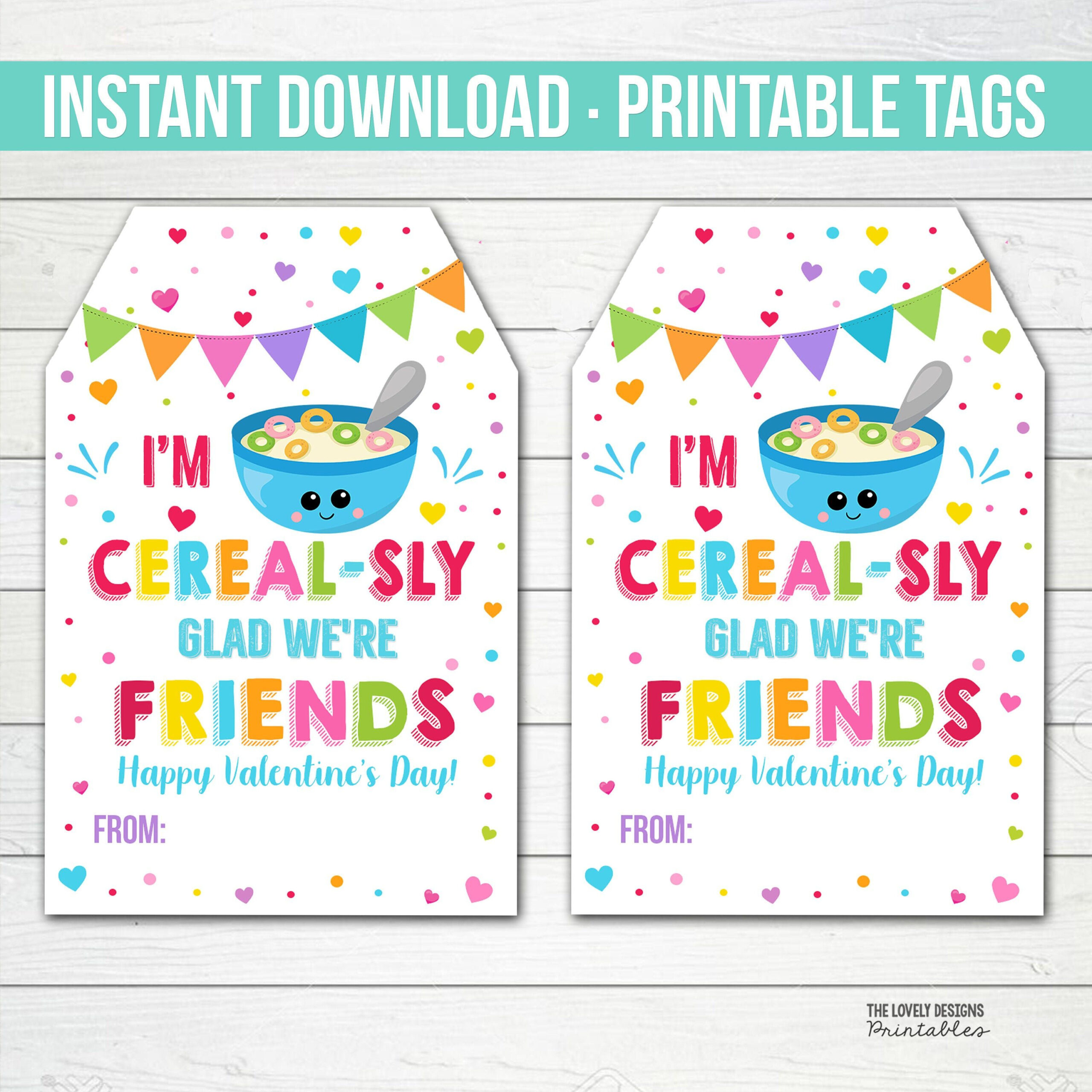 Cereal Valentines Free Printables