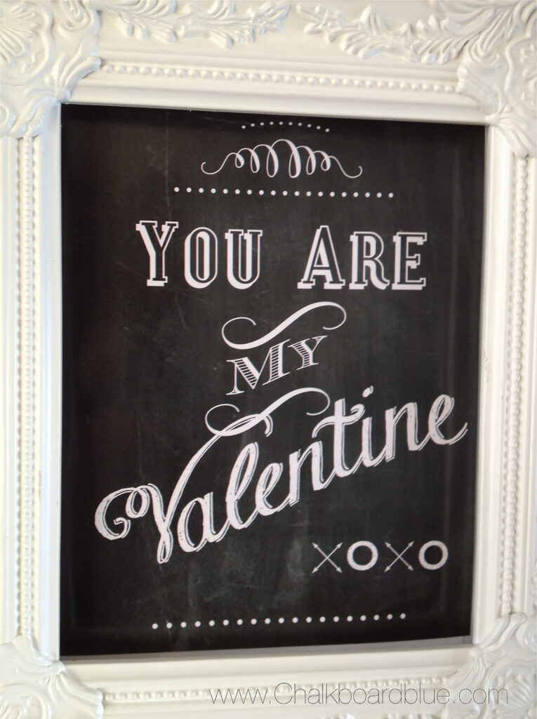 Chalk Board Valentine Printables