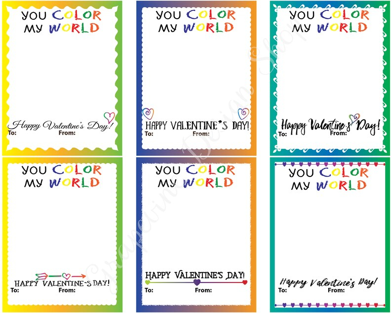 Color My World Valentine Printable