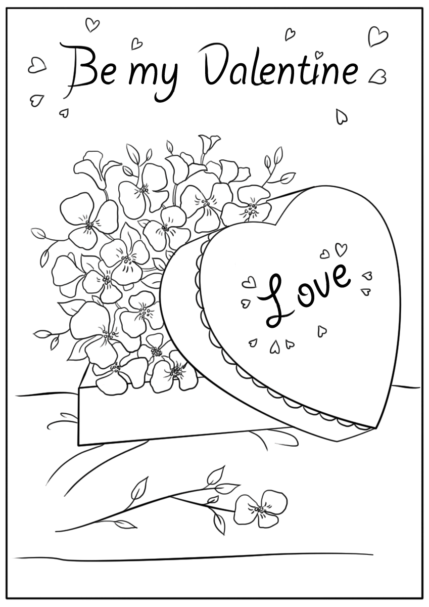 Valentines Card Printable Coloring
