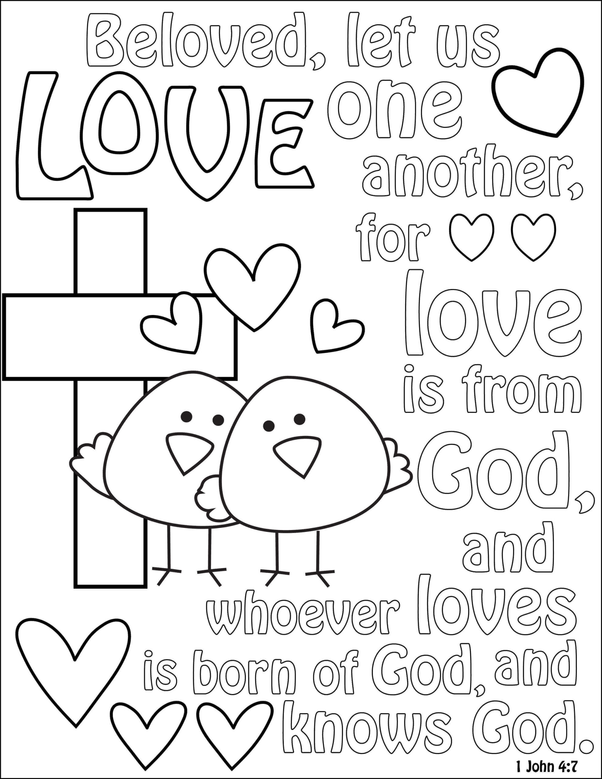 Bible Valentines For Kids Black And White Printable