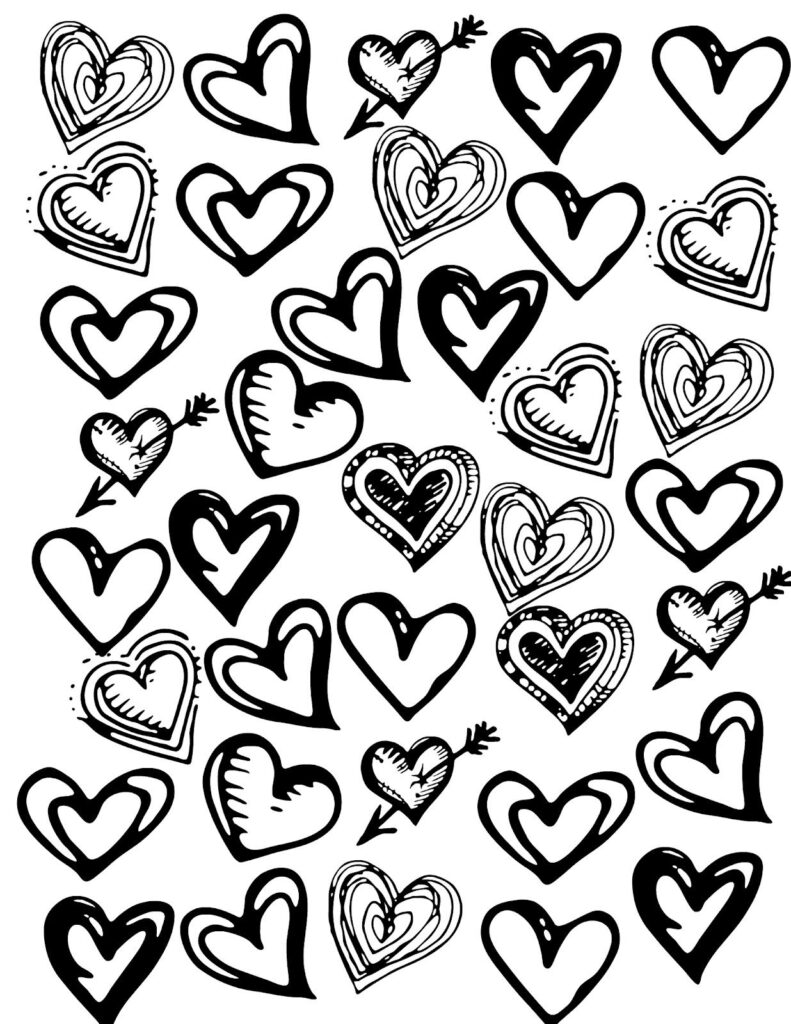 Free Printable Valentines Black And White
