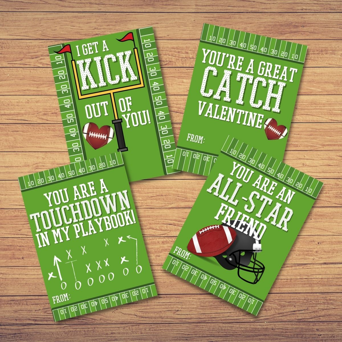 Printable Football Valentine Cards