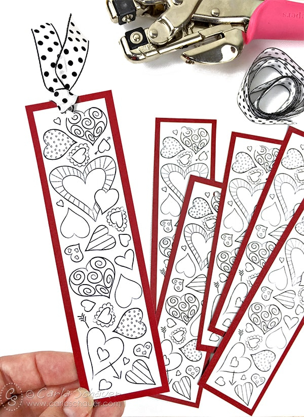 Valentine's Day Bookmarks Printable Free