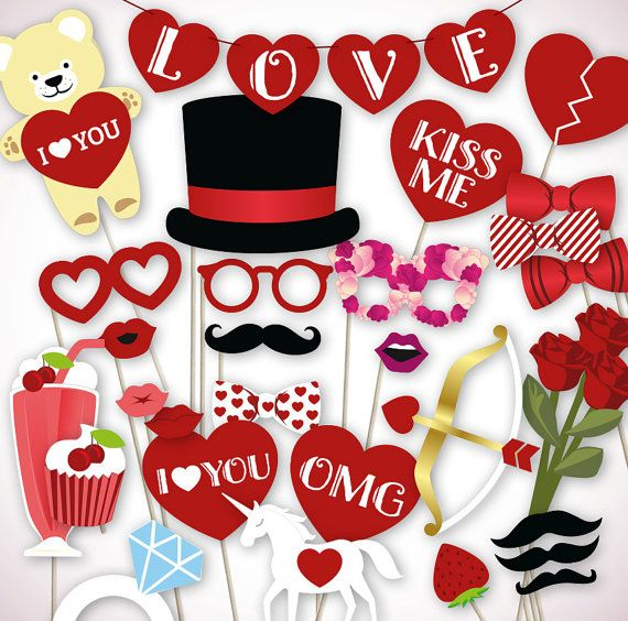 Valentine's Day Photo Props Printable