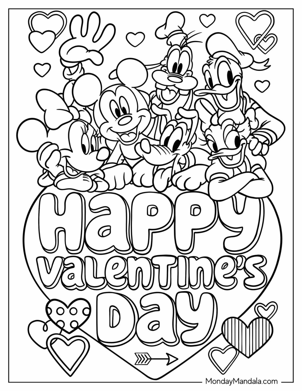 Disney Valentine Coloring Pages Free Printable