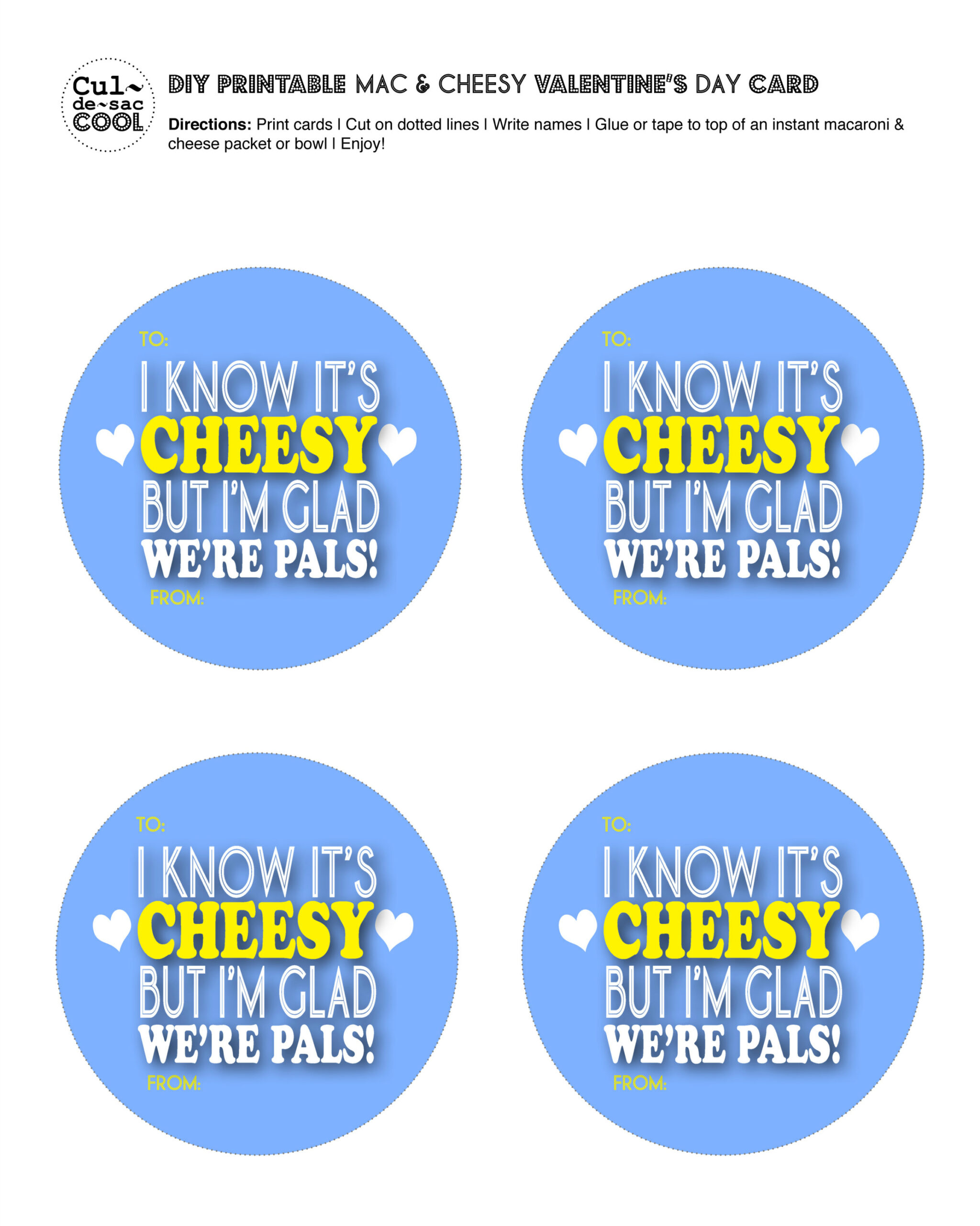 Cheesy Printable Valentines Cards