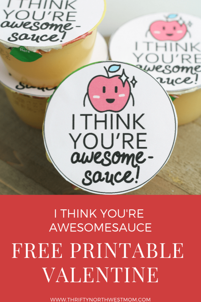 Free Printable Applesauce Pouch Valentines