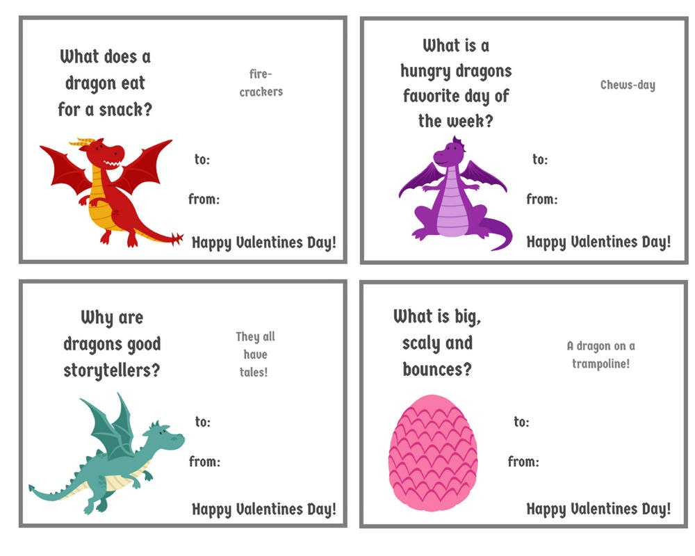 Free Printable Dragon Valentines