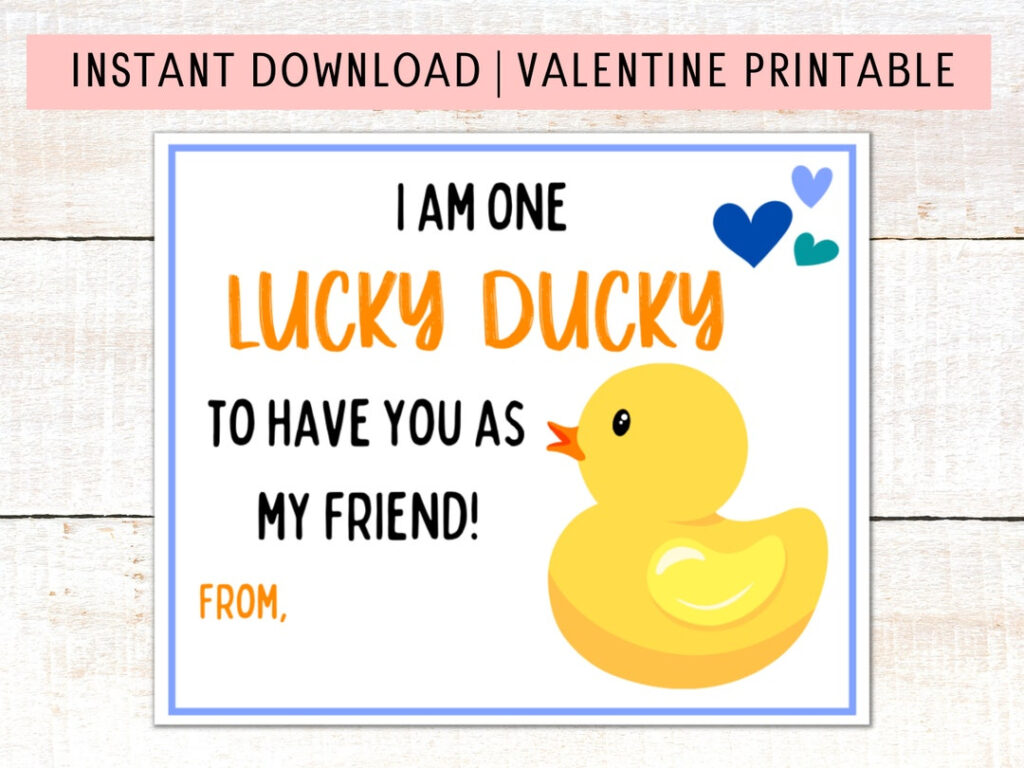 Lucky Duck Valentine Printable