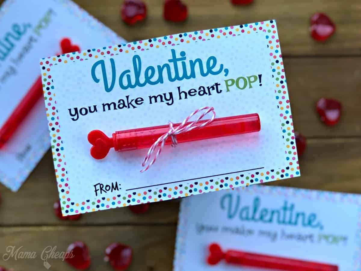 Bubbles Valentines Printable Black