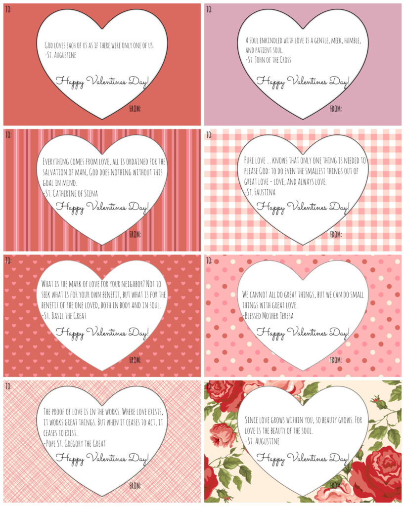 Free Printable Catholic Valentine Cards