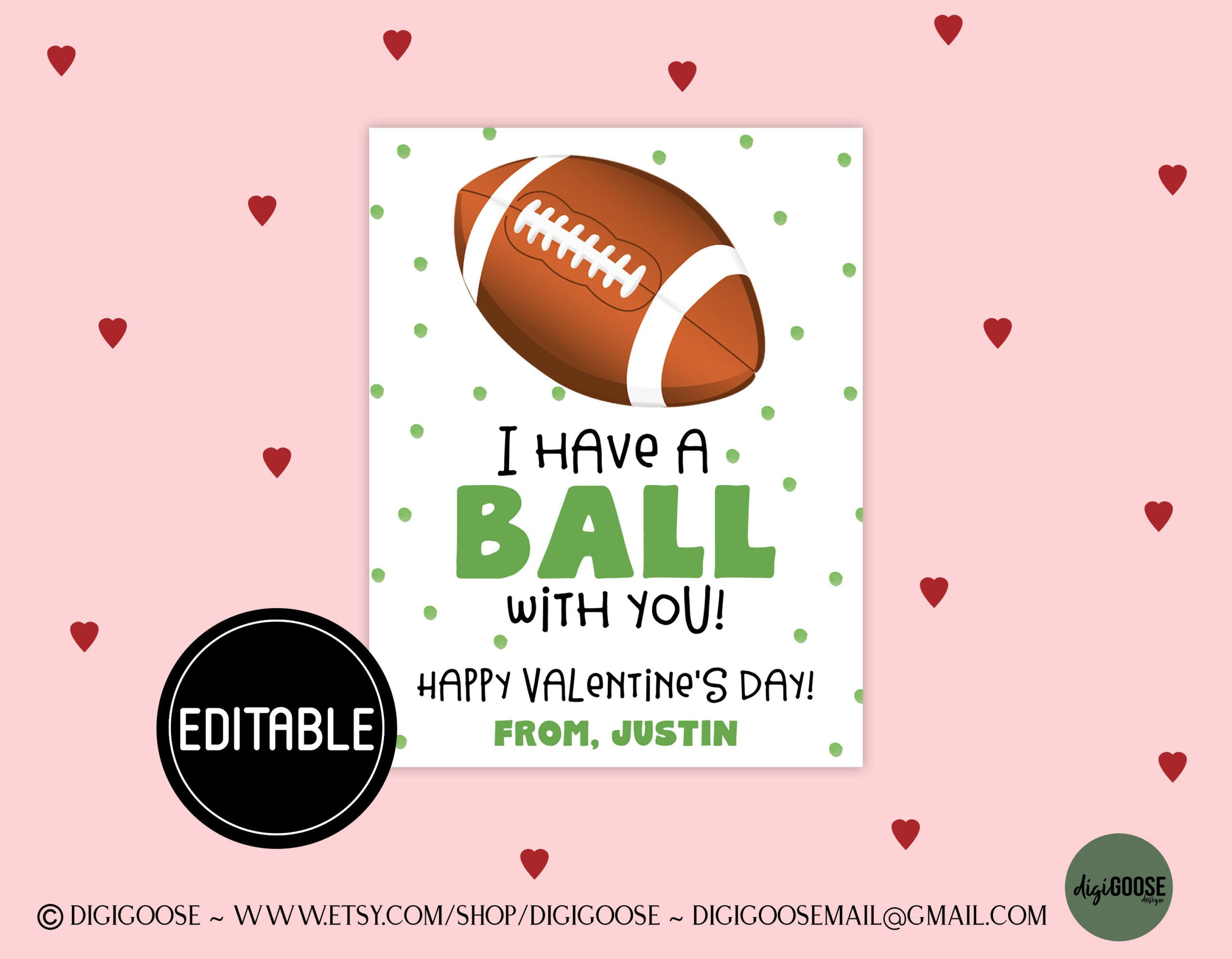 Printable Football Valentine Cards