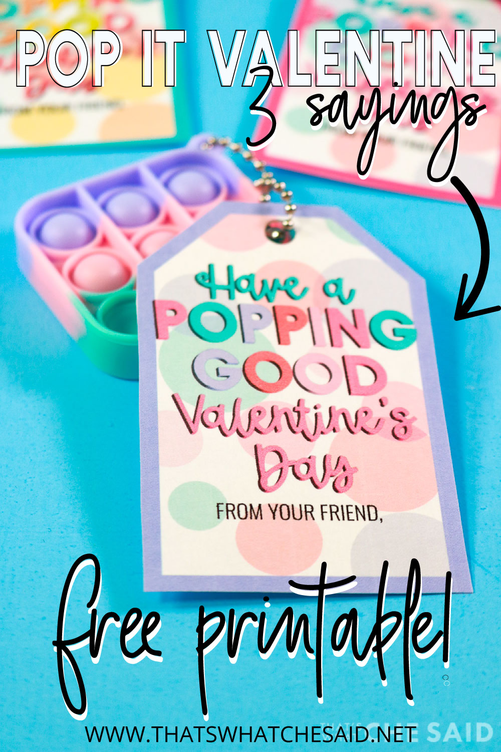 Pop It Valentine Free Printable