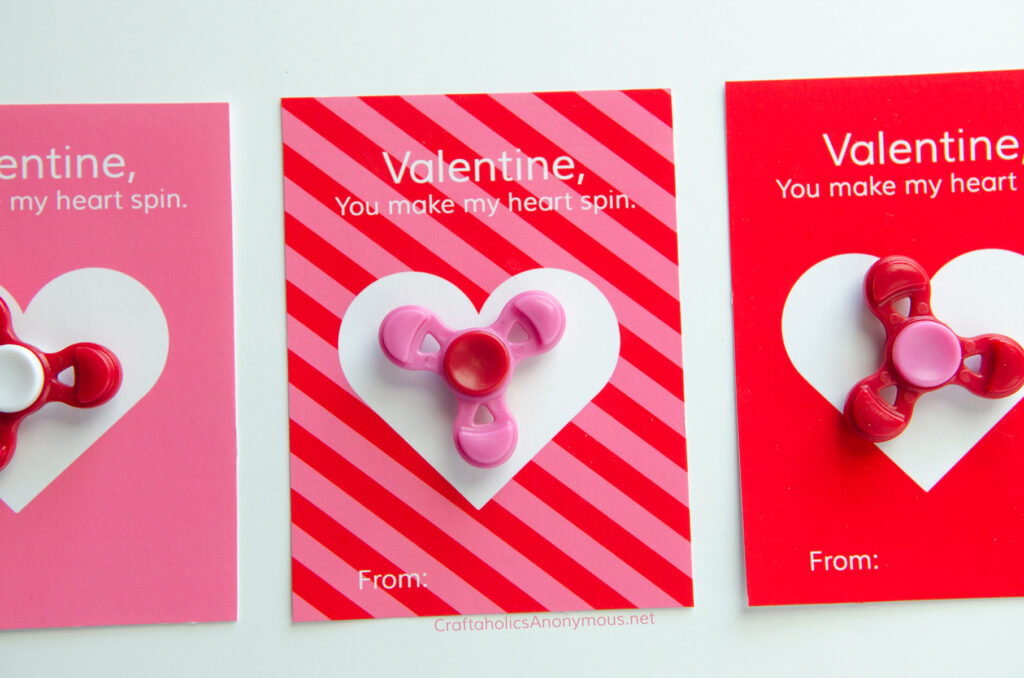 Fidget Spinner Valentine Printable