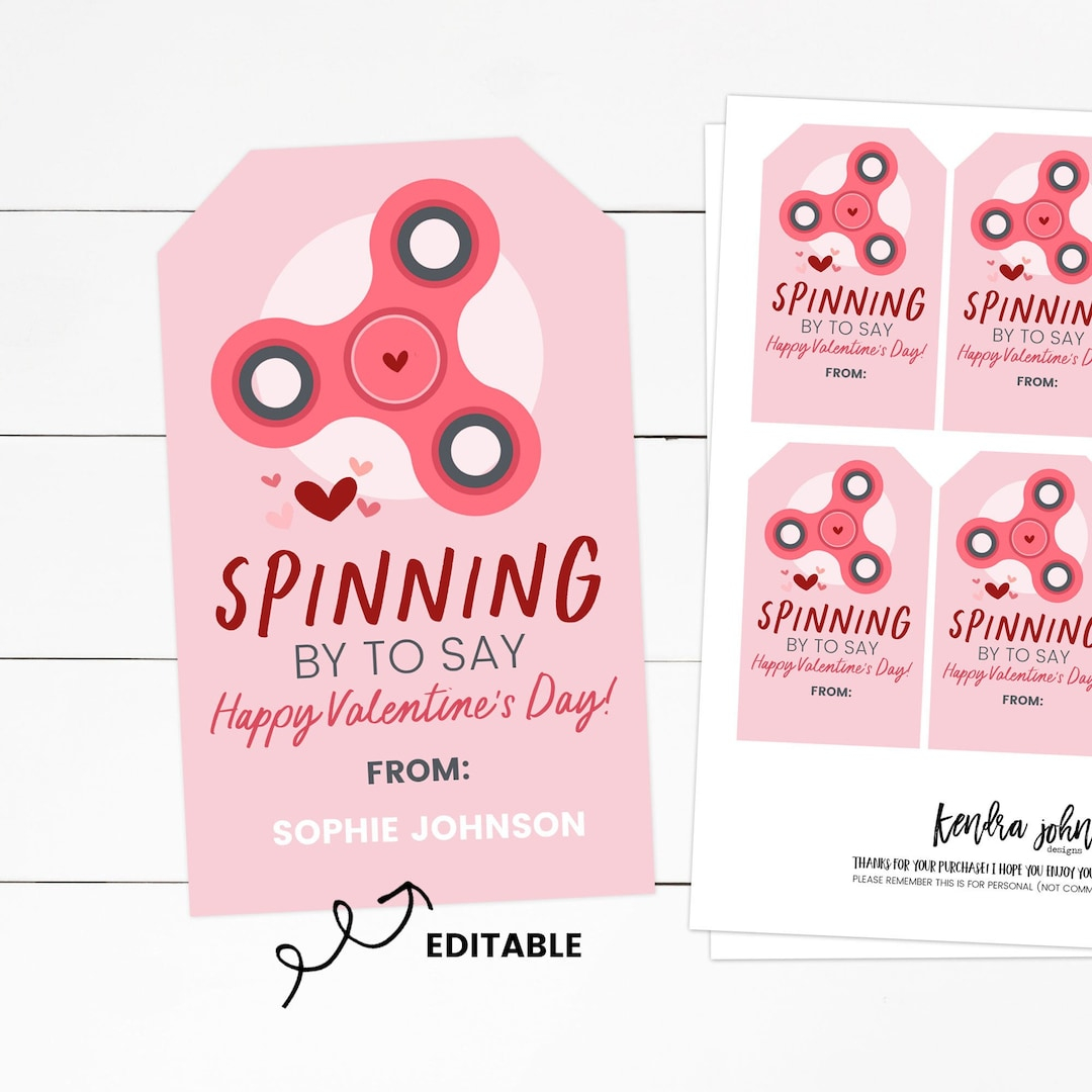 Fidget Spinner Valentine Printable
