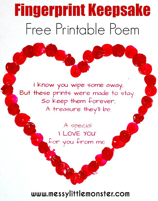 Free Printable Handprint Valentine Poem