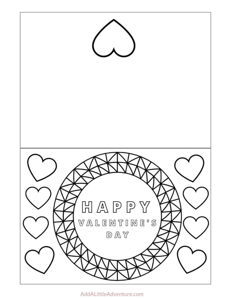 Foldable Printable Valentines Day Card