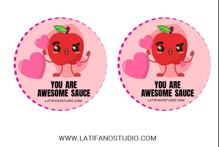 Apple Sauce Valentine Printable Label