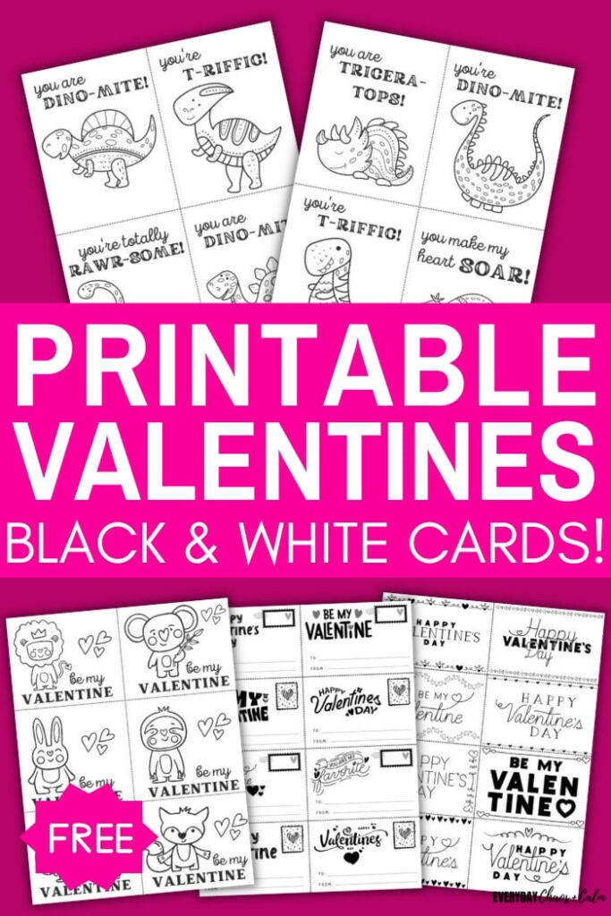 Black And White Printable Valentine