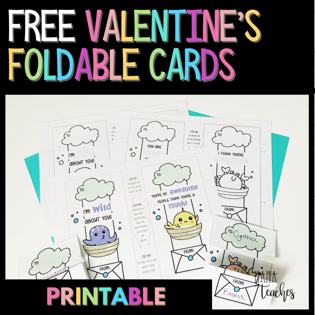Printable Folding Valentine Cards