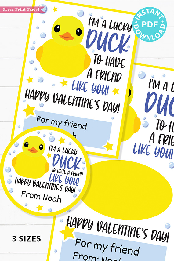 Lucky Duck Valentine Printable
