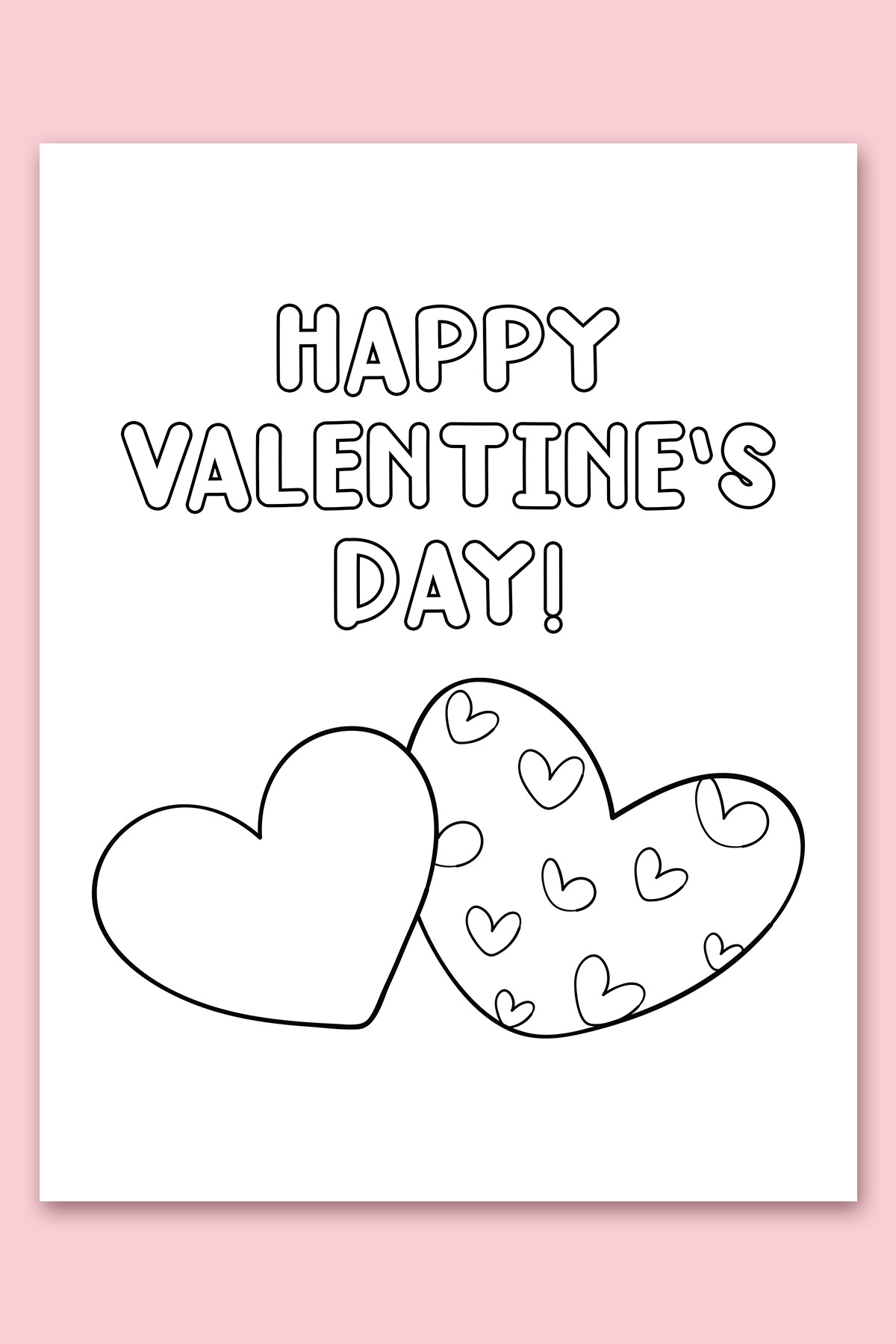 Valentines Card Printable Coloring