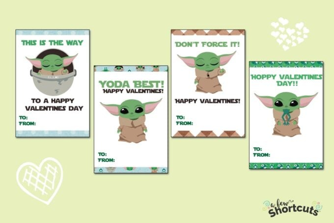 Baby Yoda Valentines Printables