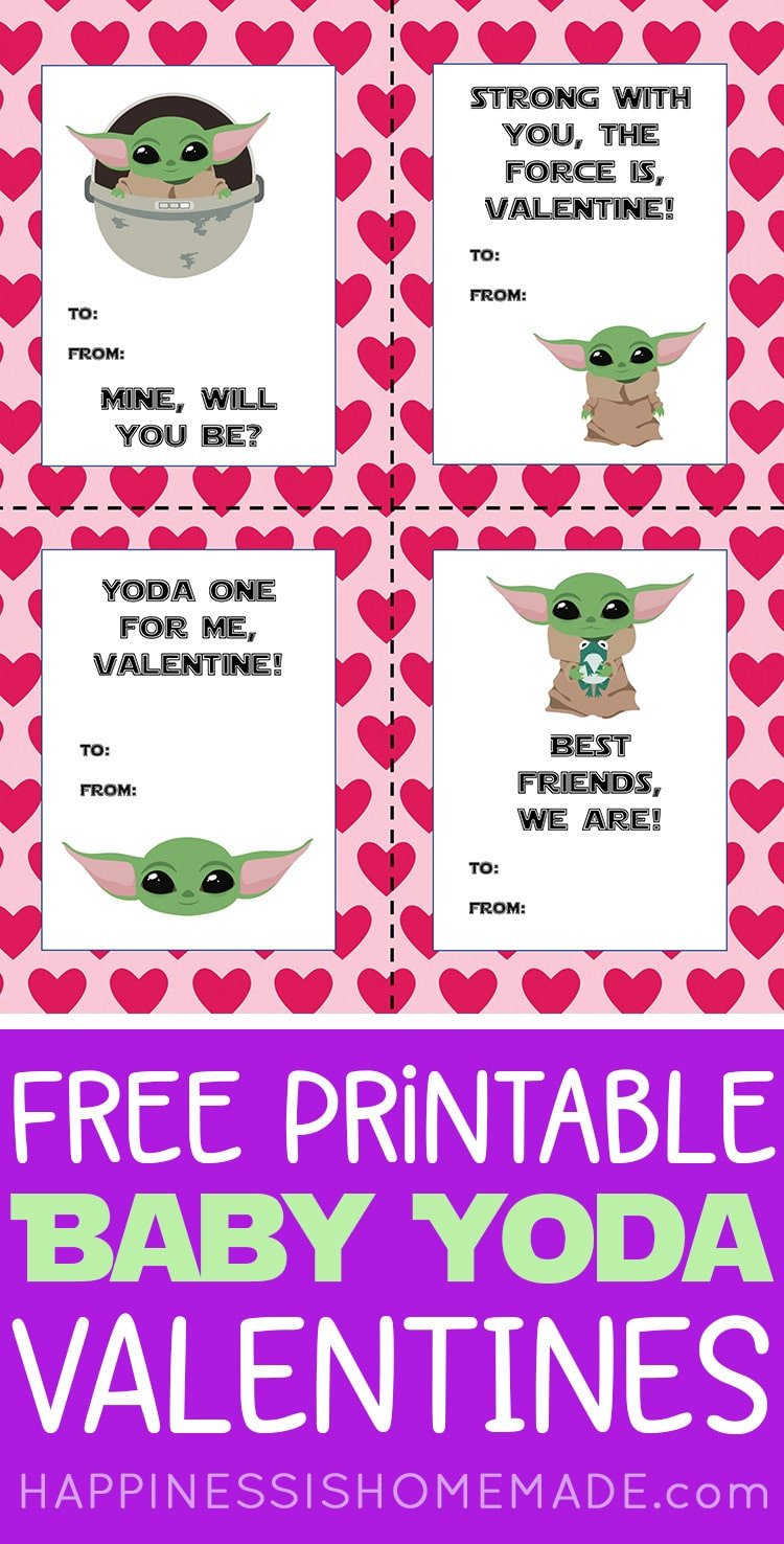 Baby Yoda Valentines Printables