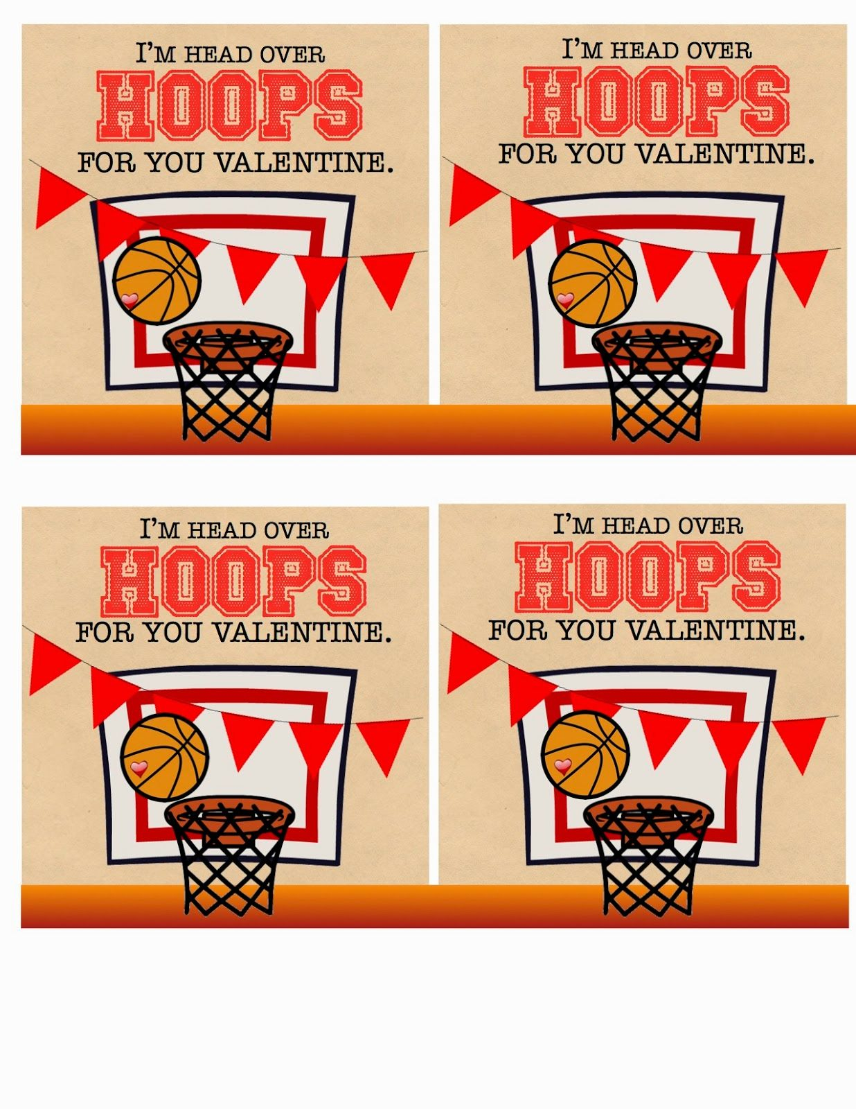 Basketball Valentine Cards Free Printable