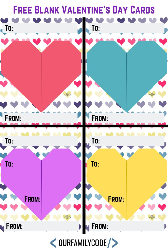 Printable Blank Valentines Day Cards